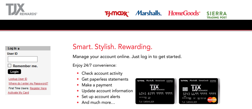 Pay TJX Credit Card Online