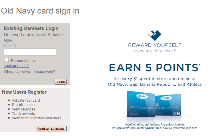 Pay Old Navy Credit Card Online