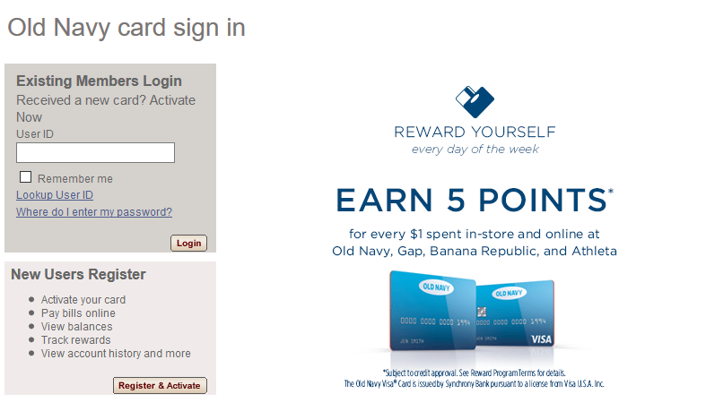 How to Login to Old Navy Credit Card