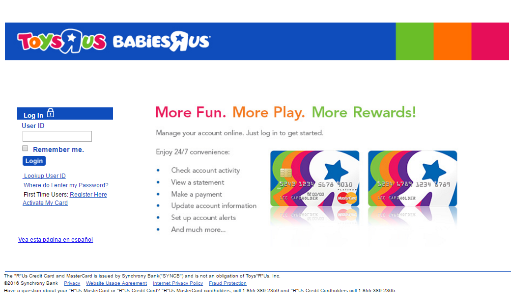 How to activate Toys R Us Card Account