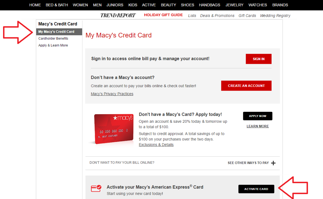 How can I activate my Macy's American Express Credit Card?