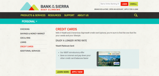 Bank of the Sierra Visa Secured Credit Card Log In