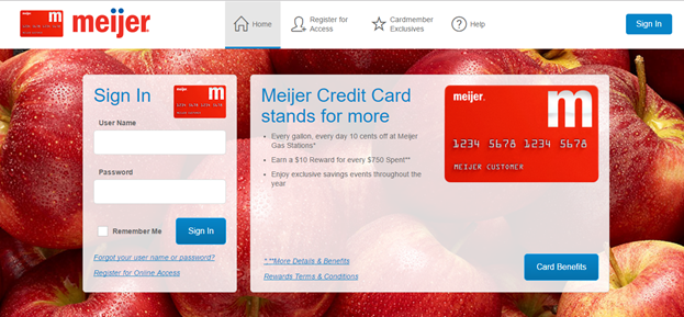How to Login into the Meijer Credit Card Account