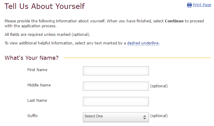 Step 2 - Fill in the Application form