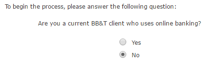 Step 1 - Reach the BB&T Bank Website