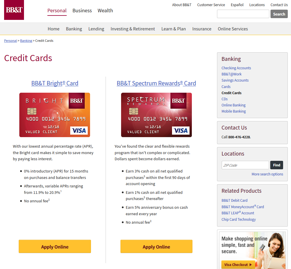 BB&T Bright Card Online Application