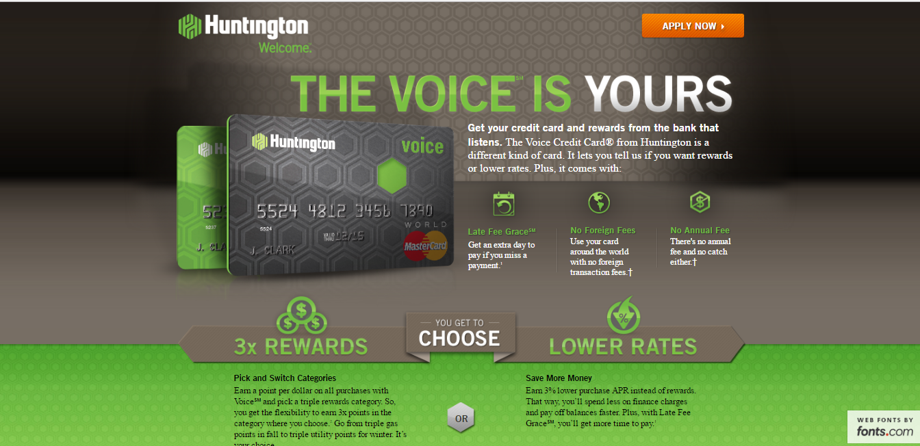 Huntington Credit Card Application