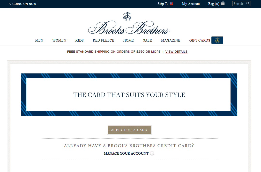 Brooks Brothers Platinum MasterCard Online Application